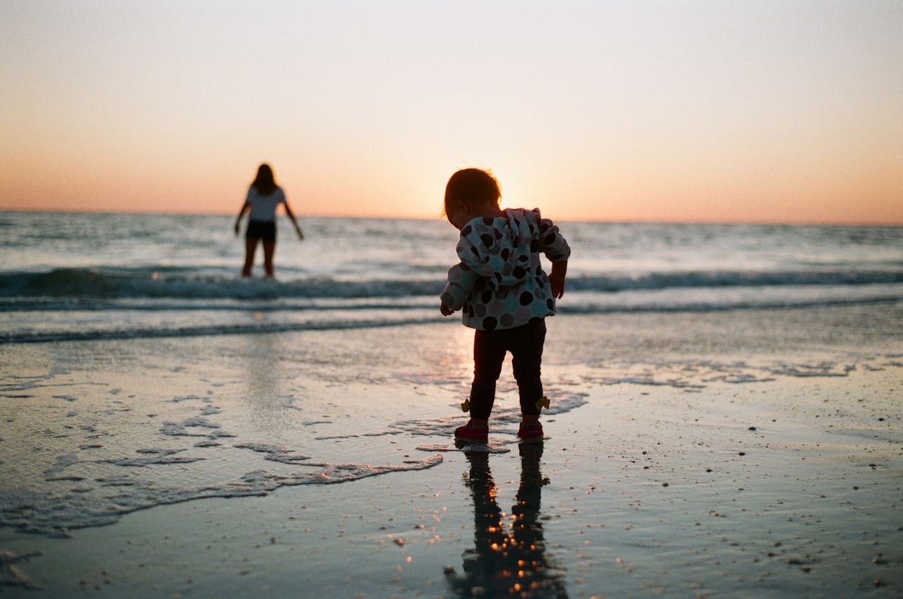 Children running through field
